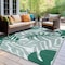 World Rug Gallery Tropical Leaf Reversible Recycled Plastic 3' X 5' Green Outdoor Rug 6066GREEN3X5 - alternate 4